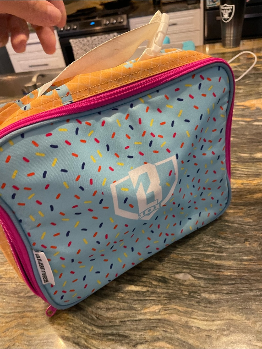 Baseball Lifestyle 101 Light Blue Kids Lunch Bag with Sprinkles -